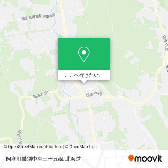 阿寒町徹別中央三十五線地図