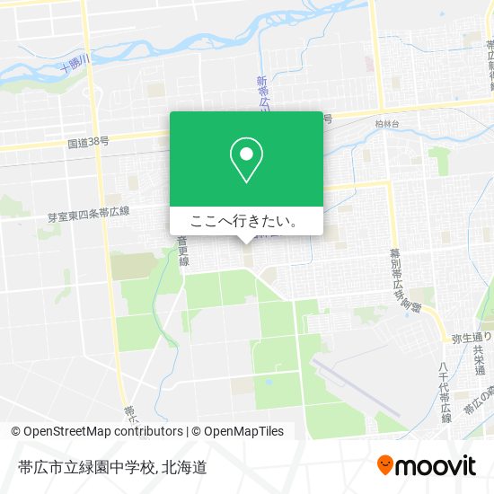 帯広市立緑園中学校地図