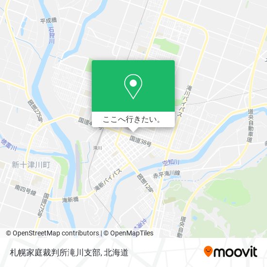 札幌家庭裁判所滝川支部地図