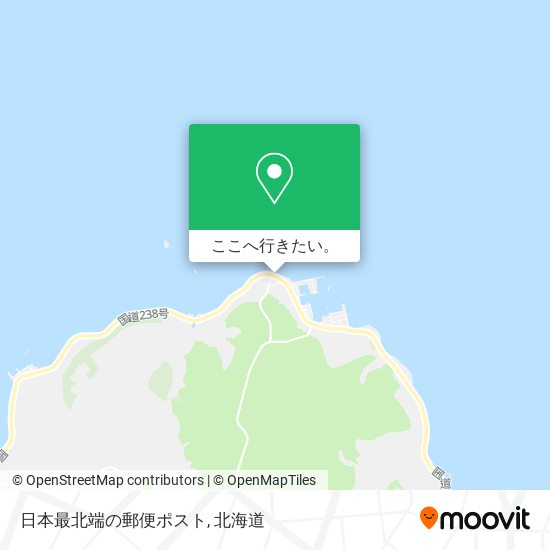 日本最北端の郵便ポスト地図