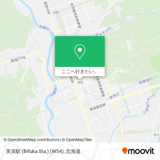 美深駅 (Bifuka Sta.) (W54)地図