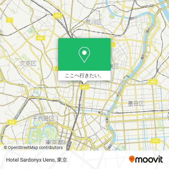 Hotel Sardonyx Ueno地図