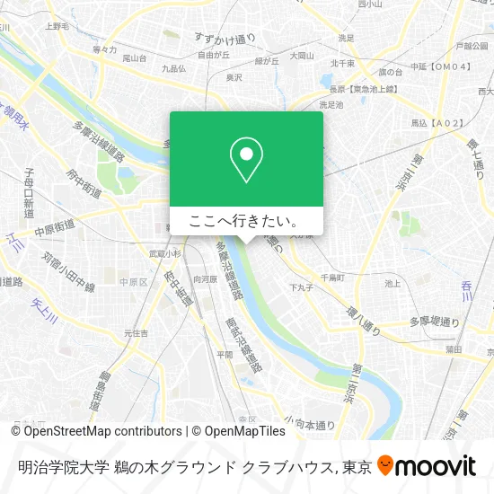 明治学院大学 鵜の木グラウンド クラブハウス地図