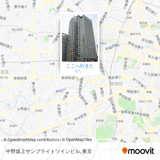 中野坂上サンブライトツインビル地図