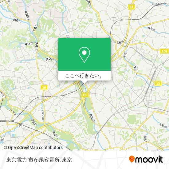東京電力 市が尾変電所地図