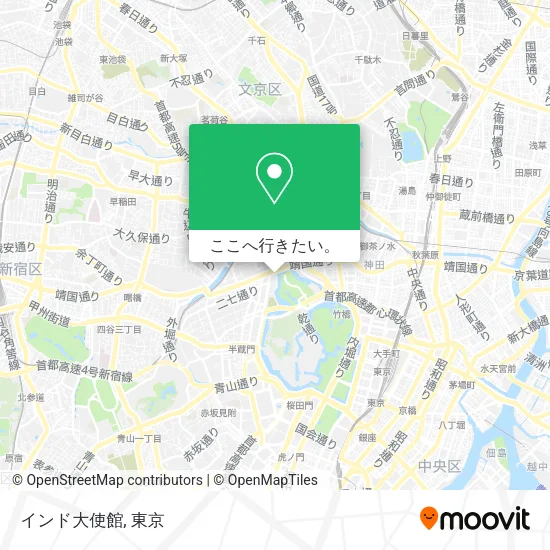 インド大使館地図