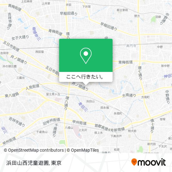 浜田山西児童遊園地図