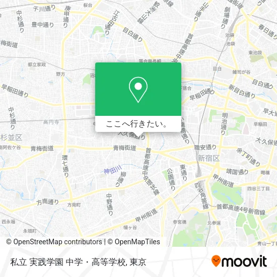 私立 実践学園 中学・高等学校地図