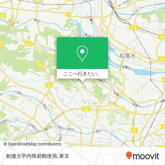 創価大学内簡易郵便局地図