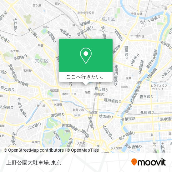 上野公園大駐車場地図