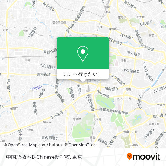 中国語教室B-Chinese新宿校地図