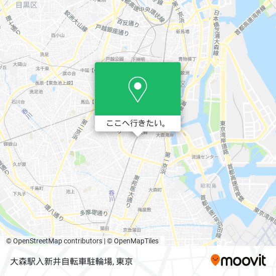 大森駅入新井自転車駐輪場地図
