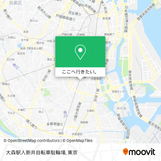大森駅入新井自転車駐輪場地図