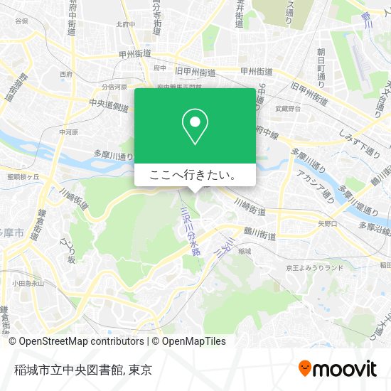 稲城市立中央図書館地図