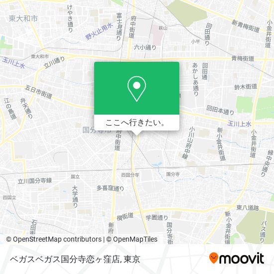 ベガスベガス国分寺恋ヶ窪店地図