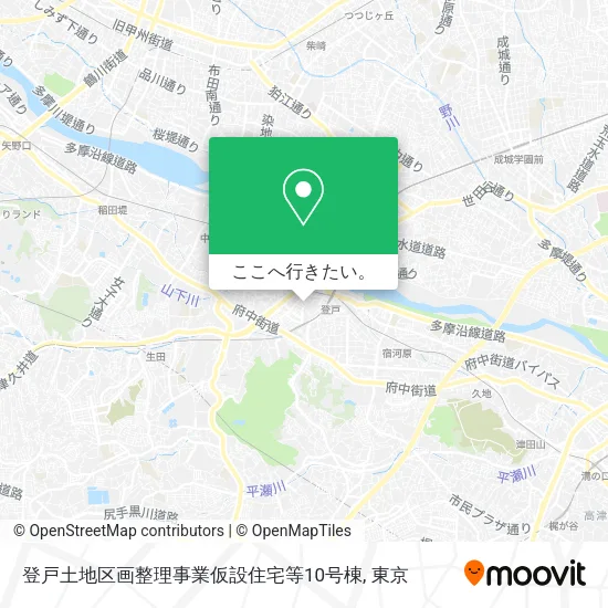 登戸土地区画整理事業仮設住宅等10号棟地図