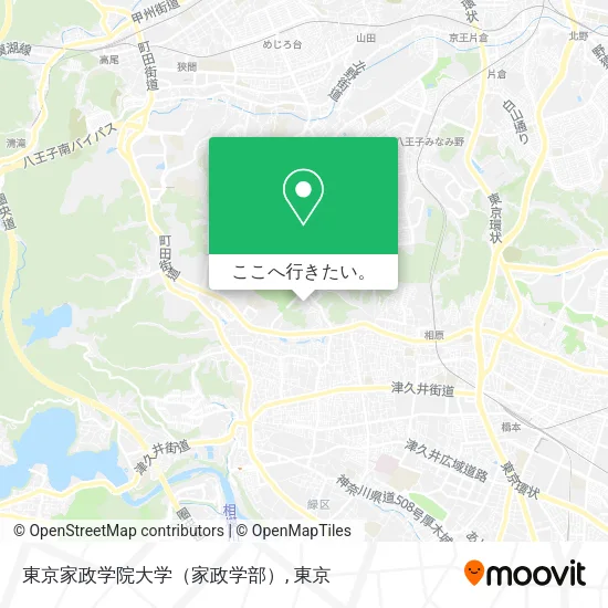 東京家政学院大学（家政学部）地図