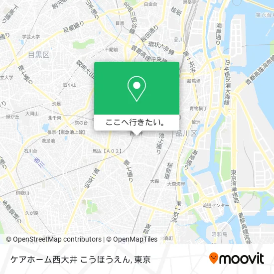 ケアホーム西大井 こうほうえん地図