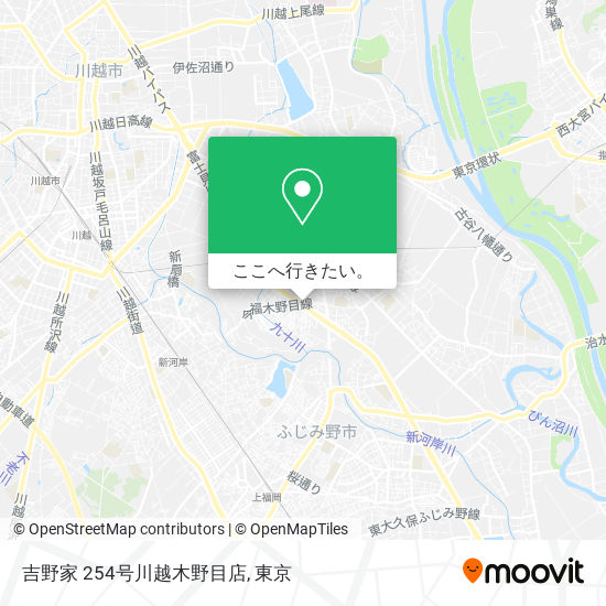 吉野家 254号川越木野目店地図