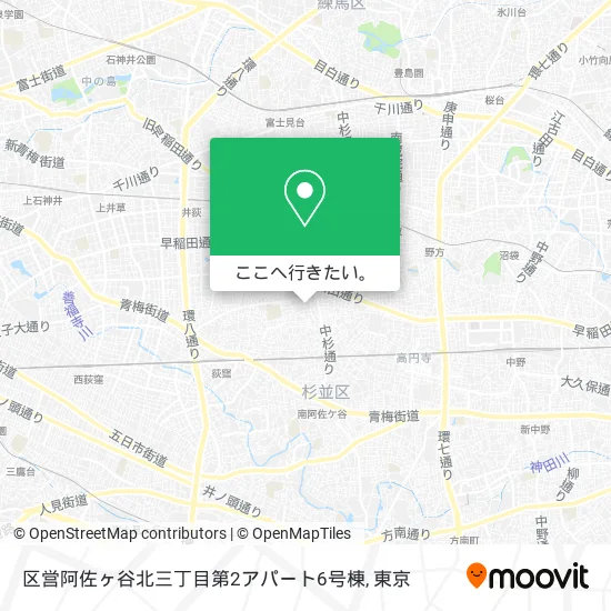 区営阿佐ヶ谷北三丁目第2アパート6号棟地図