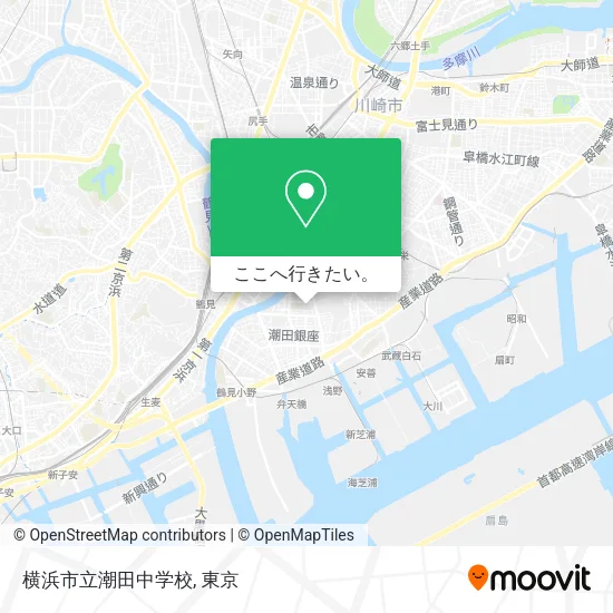 横浜市立潮田中学校地図