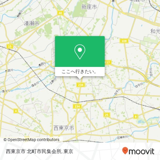 西東京市 北町市民集会所地図