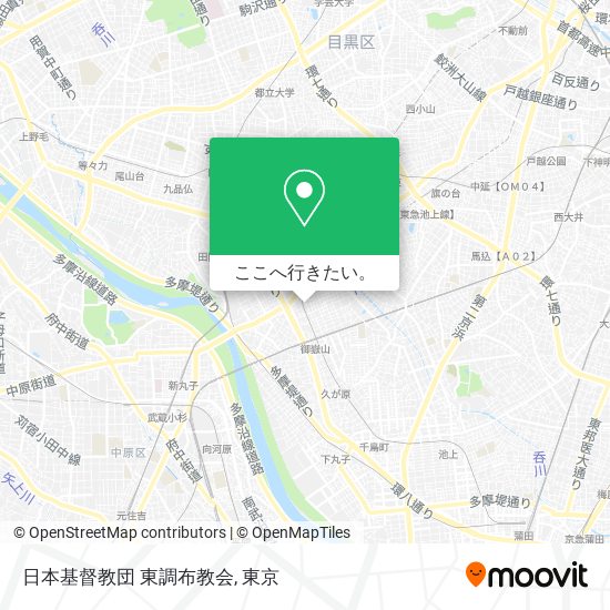 日本基督教団 東調布教会地図