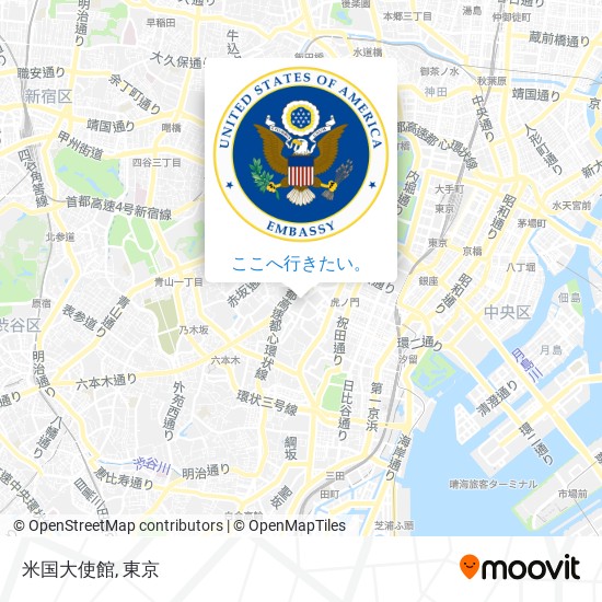 米国大使館地図