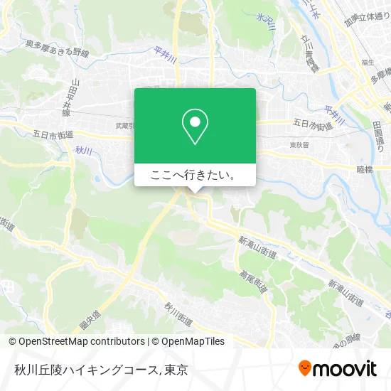 秋川丘陵ハイキングコース地図