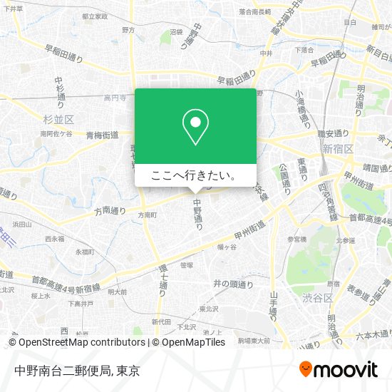 中野南台二郵便局地図