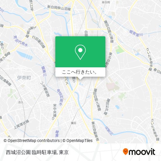 西城沼公園 臨時駐車場地図
