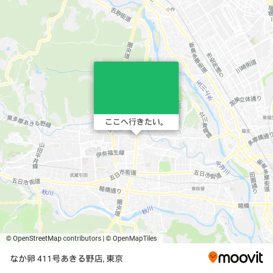 なか卵 411号あきる野店地図
