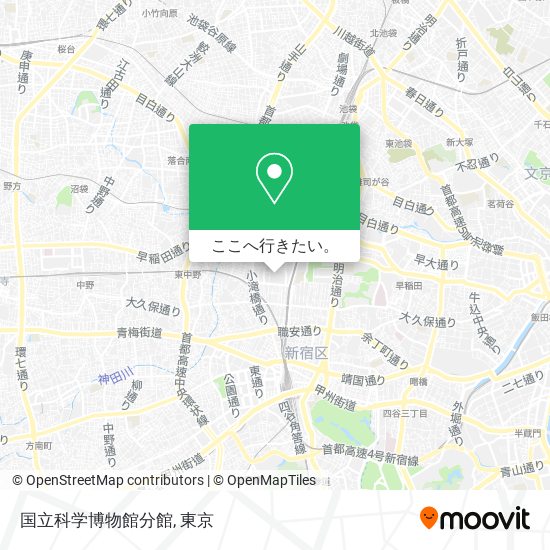 国立科学博物館分館地図