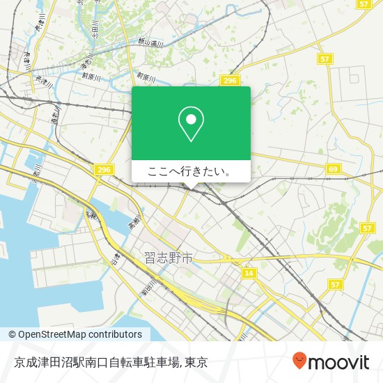 京成津田沼駅南口自転車駐車場地図
