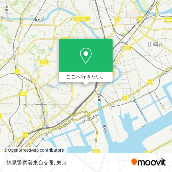鶴見警察署東台交番地図