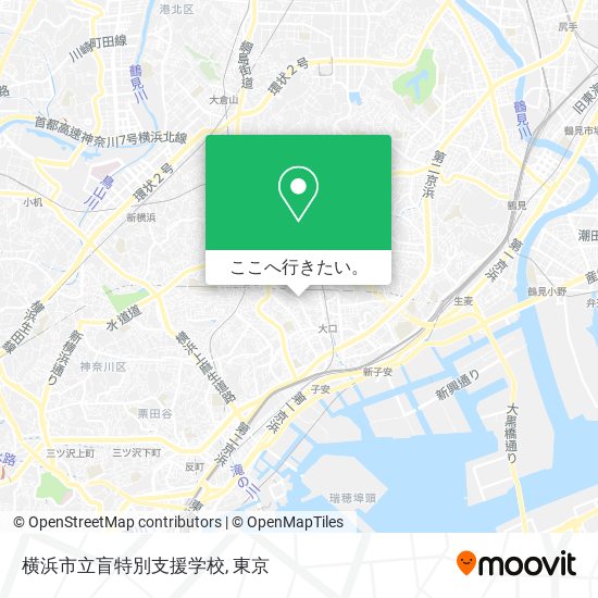 横浜市立盲特別支援学校地図