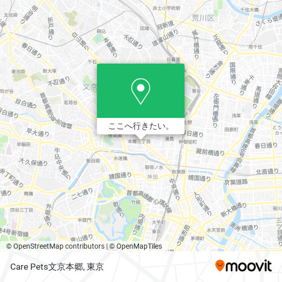 Care Pets文京本郷地図