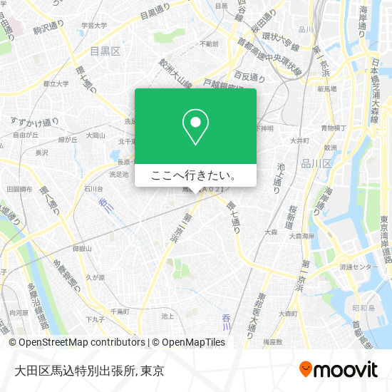 大田区馬込特別出張所地図