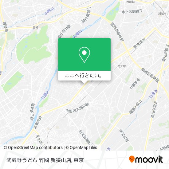 武蔵野うどん 竹國 新狭山店地図