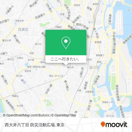 西大井六丁目 防災活動広場地図