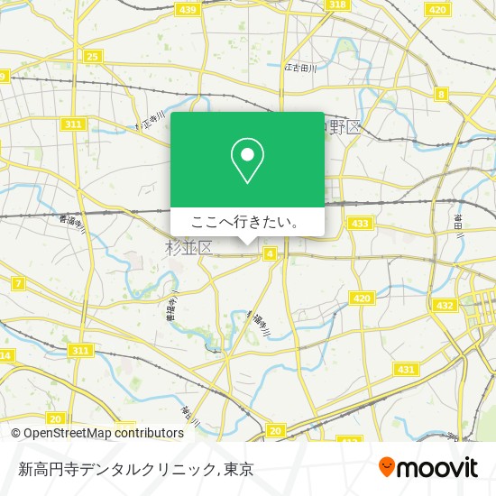 新高円寺デンタルクリニック地図