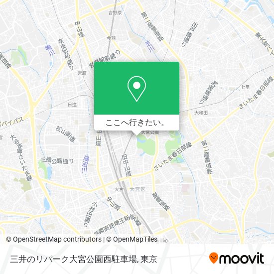 三井のリパーク大宮公園西駐車場地図