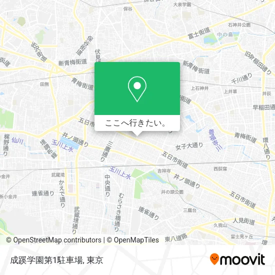 成蹊学園第1駐車場地図