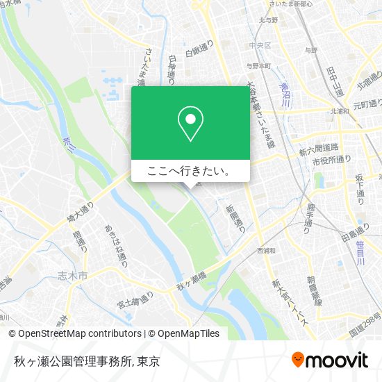 秋ヶ瀬公園管理事務所地図