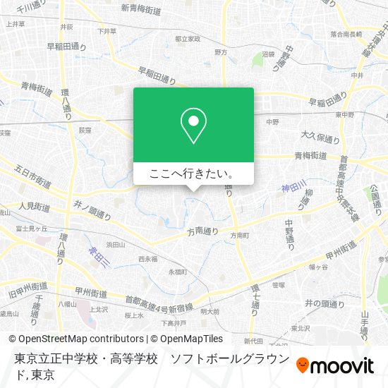 東京立正中学校・高等学校　ソフトボールグラウンド地図