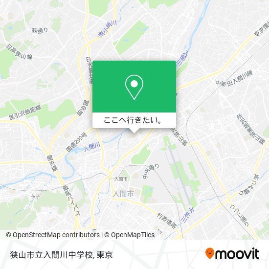 狭山市立入間川中学校地図