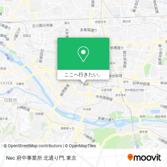 Nec 府中事業所 北通り門地図