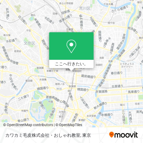 カワカミ毛皮株式会社・おしゃれ教室地図