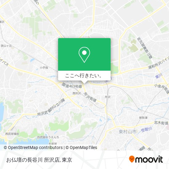 お仏壇の長谷川 所沢店地図