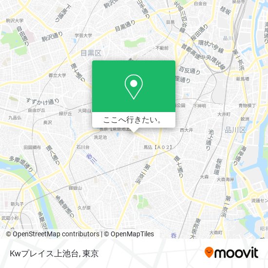 Kwプレイス上池台地図